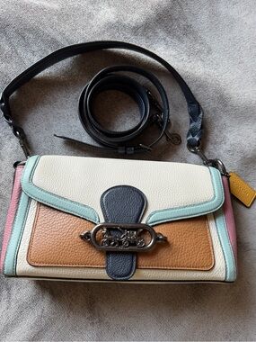 COACH Jade Shoulder Bag in Colorblock Pebble Leather 2730